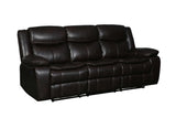 Global United Transitional Leather-Air Reclining Sofa Home Elegance USA