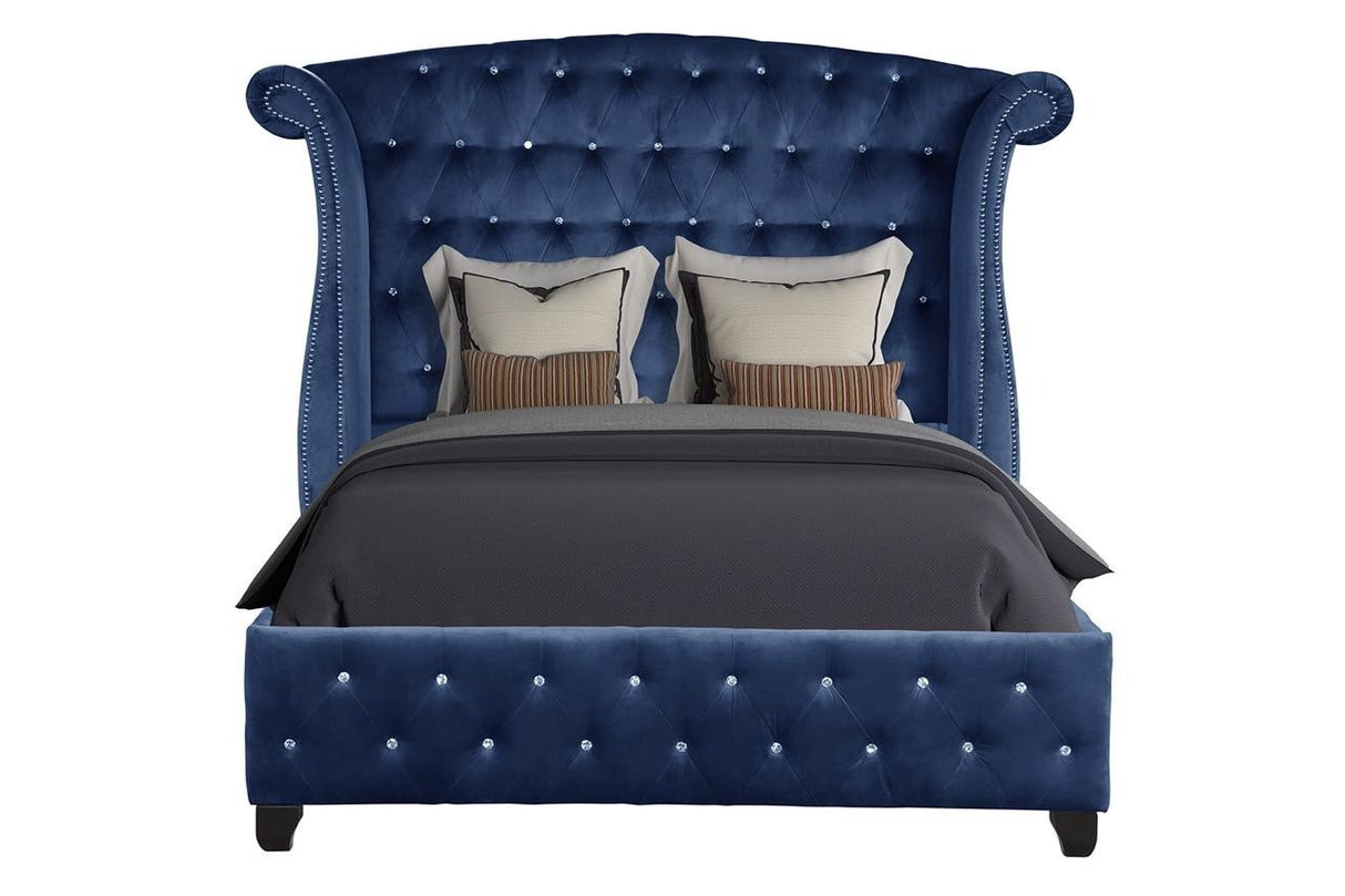 Sophia Queen bed Blue - Home Elegance USA