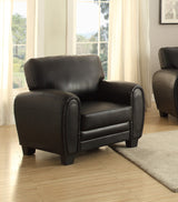 Modern Living Room Furniture 1pc Chair Black Faux Leather Covering Retro Styling Furniture