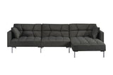 Duzzy - Sectional Sofa - Dark Gray Fabric - Home Elegance USA