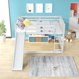 Full over Full bunkbed with Slied for white color - Home Elegance USA