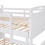 Full-Over-Full Bunk Bed with Twin size Trundle , Separable Bunk Bed for Bedroom - White - Home Elegance USA