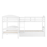 Twin L-Shaped Bunk bed with Trundle-White（OLD SKU:LP000024AAK) - Home Elegance USA