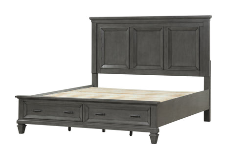 Hamilton King Size Storage Bedroom Set in Gray made with Engineered Wood - Home Elegance USA