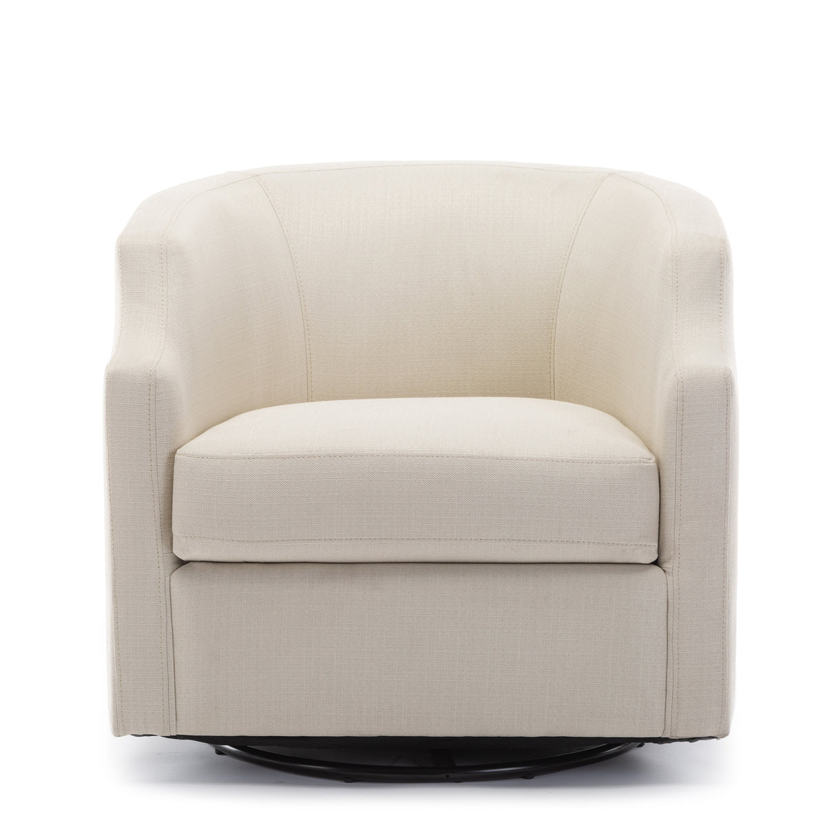 Isabelle Linen Swivel Glider Barrel Chair - Home Elegance USA