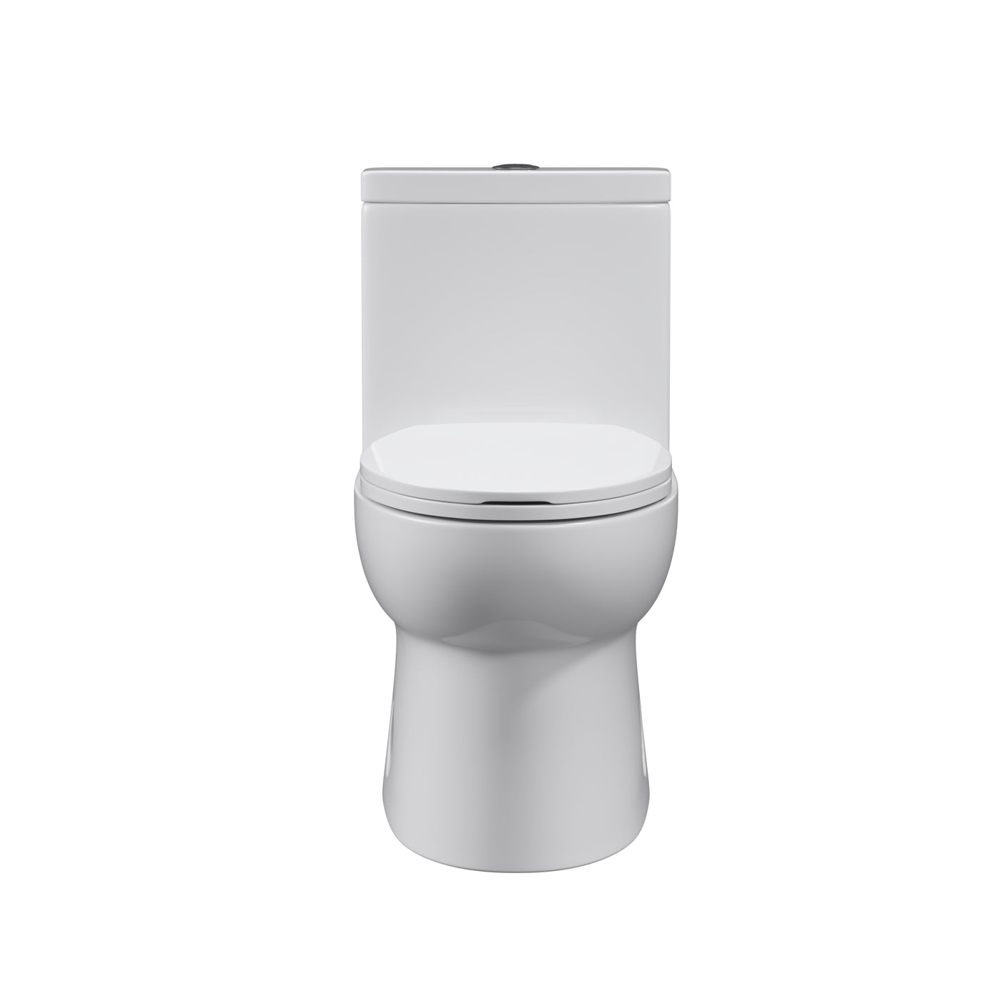 Powerful & Quiet Dual Flush Modern One Piece Toilet with Soft Closing Seat