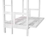 Twin over Full Bunk Bed,Down Bed can be Converted into Daybed,White(Box 2 of SM001309AAK, not sold separately) - Home Elegance USA