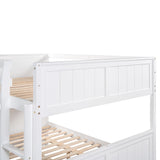 Full Over Full Bunk Bed with Twin Size Trundle, White ( old sku: LP000250AAK ) - Home Elegance USA