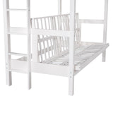 Twin over Full Bunk Bed,Down Bed can be Converted into Daybed,White(Box 2 of SM001309AAK, not sold separately) - Home Elegance USA