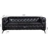 84.06 Inch Width Traditional Square Arm removable cushion 3 seater Sofa | Home Elegance USA