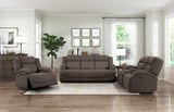 Chocolate Color Microfiber Upholstered 1pc Double Reclining Sofa Transitional Living Room Furniture - Home Elegance USA