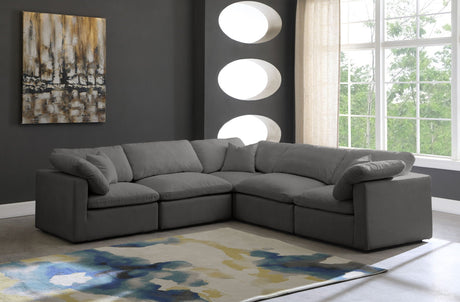 Plush - Cloud 5 Piece Modular Sectional - Grey - Home Elegance USA