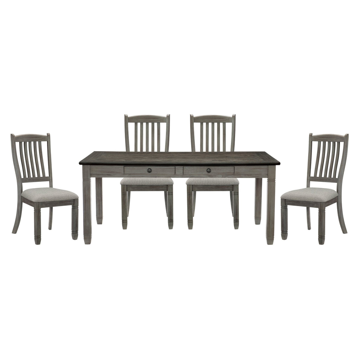 Casual Dining Two-Tone Finish Dining Table of 6 Drawers Rectangular Shape Wooden Furniture - Home Elegance USA