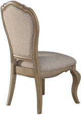 ACME Chelmsford Side Chair (Set-2) in Beige Fabric & Antique Taupe 66052 - Home Elegance USA