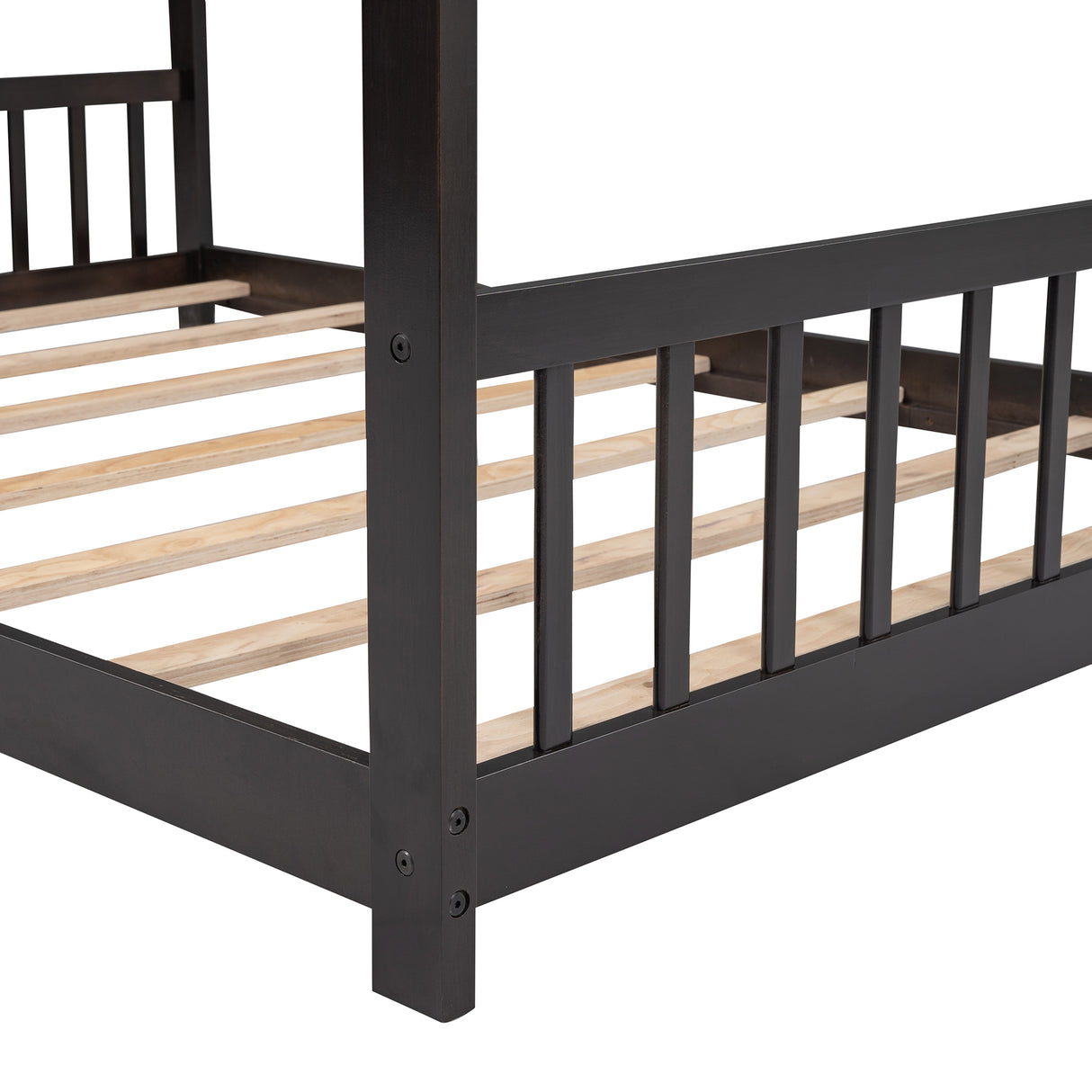 Full Size House Bed Wood Bed, Espresso - Home Elegance USA