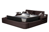 Zoya Smart Multifunctional King Size Bed Made with Wood in Brown - Home Elegance USA