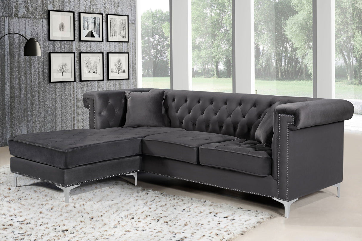 Damian - 2 Piece Reversible Sectional - 608Black - Sectional - Home Elegance USA - 13