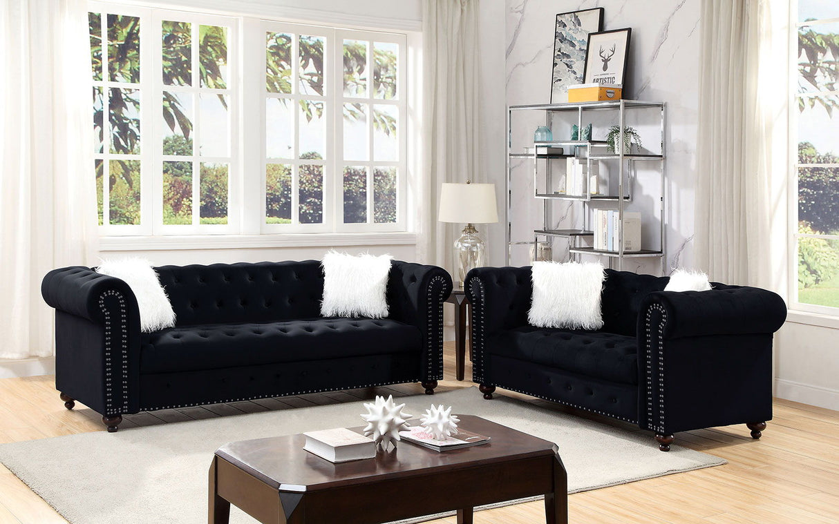 Giacomo - Sofa & Loveseat - Black - Home Elegance USA