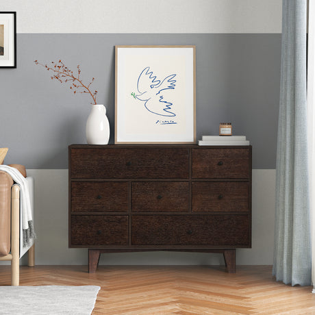 DRESSER CABINET BAR CABINET storge cabinet  lockers  Real Wood spray paint Retro round handle can be placed in the living room  bedroom dining room color auburn - Home Elegance USA