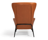 Divani Casa Susan Modern Orange Leatherette Lounge Chair - Home Elegance USA