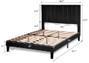 Vertical stripe Upholstered Headboard Platform Bed Frame，With wood Slat Support, Easy Assembly, Twin/Full/Queen  Black - Home Elegance USA