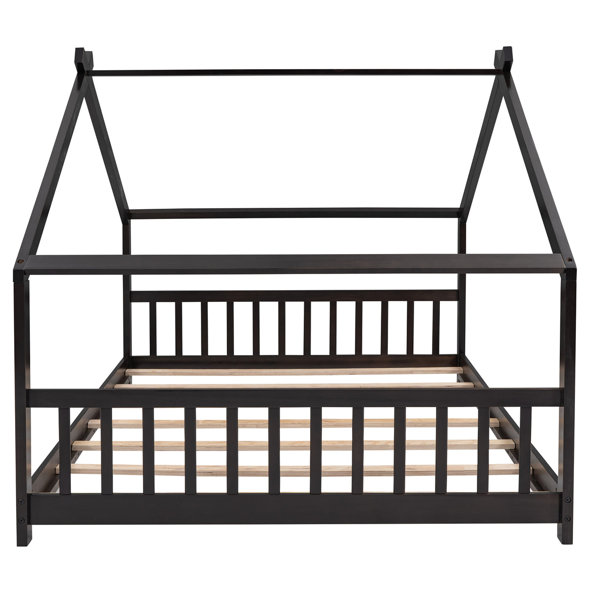 Full Size House Bed Wood Bed, Espresso - Home Elegance USA