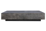 Charcoal Finish Solid Wood Low Profile Rough Coffee Table Home Elegance USA