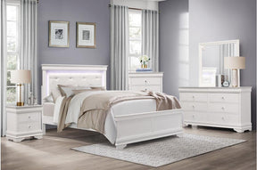 Lana 5 Piece Eastern King Bedroom Set In White 1556Wk-1Ek-5Set | Homelegance