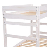 Twin over Twin Wood Bunk Bed with 2 Drawers, White - Home Elegance USA