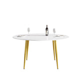 59.05"Modern man - made stone round golden metal dining table - position for 6 people - W1535S00007 - image - 4