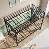 Metal Bunk Bed Twin-Over-Twin No Box Spring Needed Black - Home Elegance USA