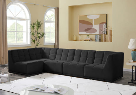 Relax - Modular Sectional 5 Piece - Black - Fabric - Home Elegance USA