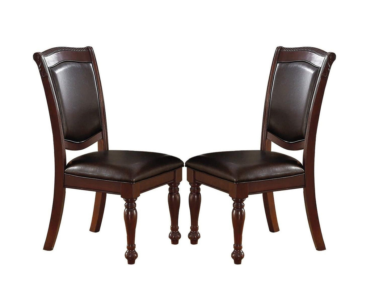 Majestic Royal Dining Room Table w Leaf 2x Arm Chairs And 6x Side Chairs Brown 9pc Set Rubberwood Dining Table Double Pedestal Base Rectangle Table - Home Elegance USA