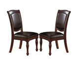 Majestic Royal Dining Room Table w Leaf 2x Arm Chairs And 6x Side Chairs Brown 9pc Set Rubberwood Dining Table Double Pedestal Base Rectangle Table - Home Elegance USA