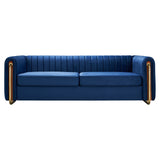 Modern velvet sofa blue color - Home Elegance USA