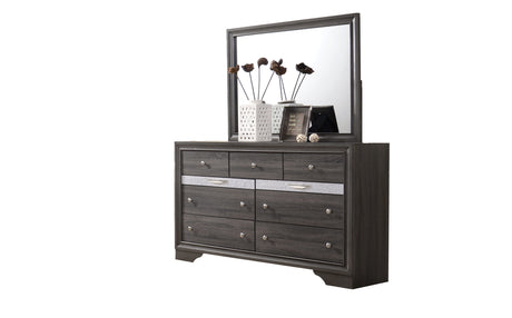 Traditional Matrix 7 Drawer Dresser in Gray made with Wood - Home Elegance USA