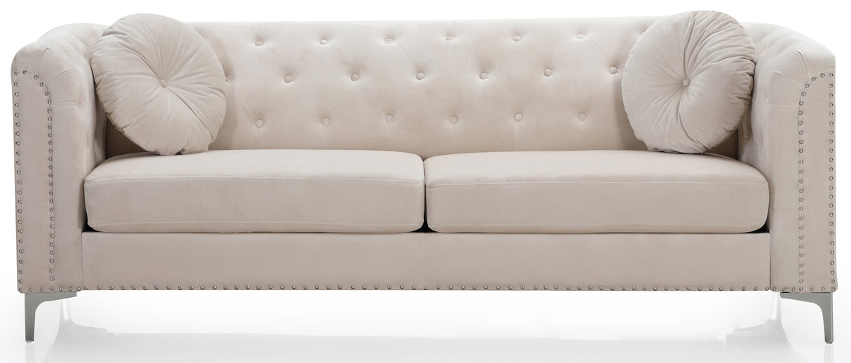 Glory Furniture Pompano G898A-S Sofa ( 2 Boxes ) , IVORY Home Elegance USA