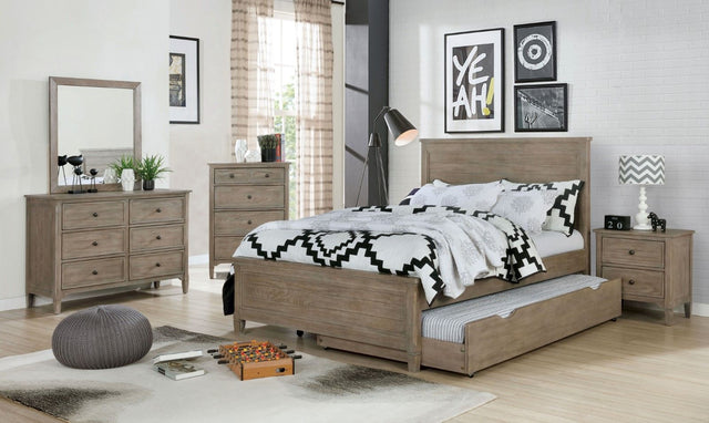 Vevey - 4 Piece Twin Bedroom Set - Wire-Brushed Warm Gray - Home Elegance USA