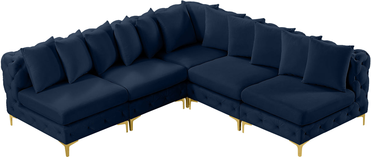 Tremblay - Modular Sectional 5 Piece - Navy - Modern & Contemporary - Home Elegance USA