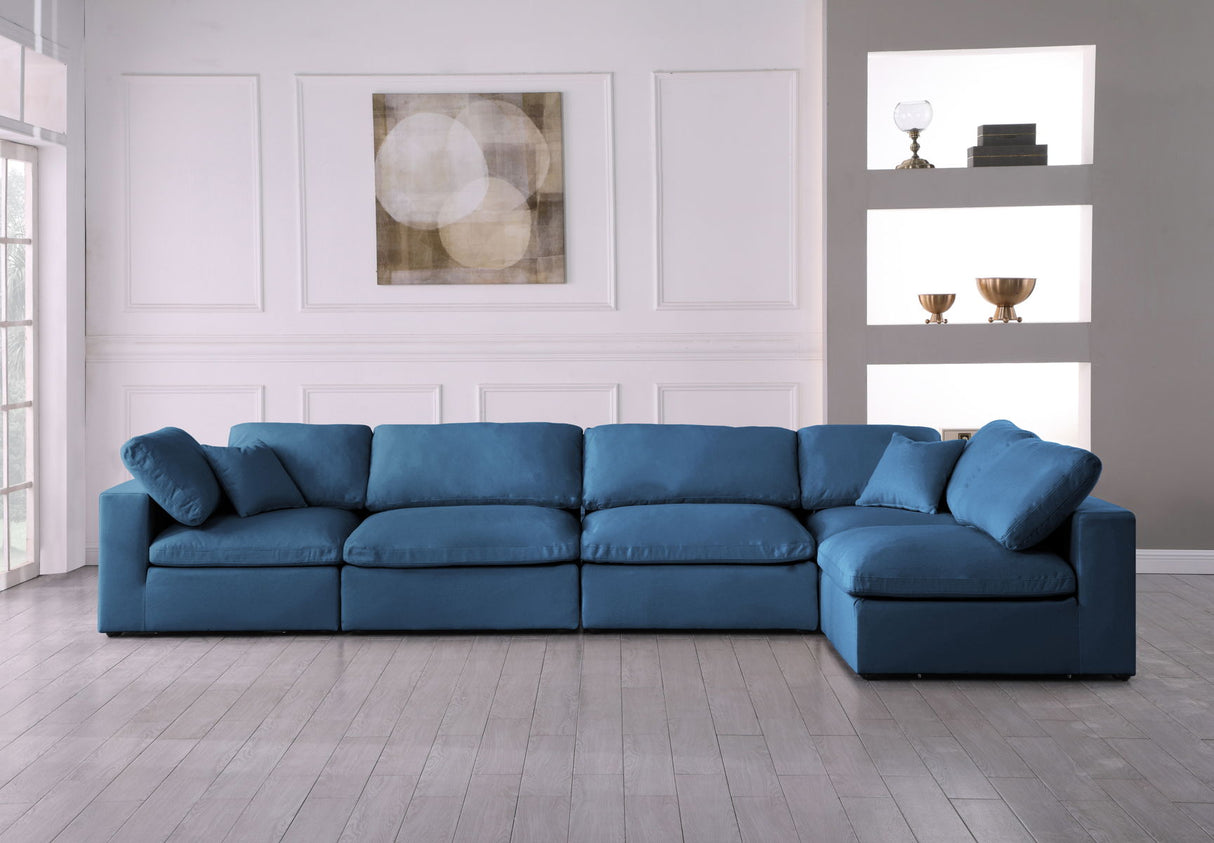 Plush - Cloud Modular Sectional 5 Piece - Navy - Home Elegance USA