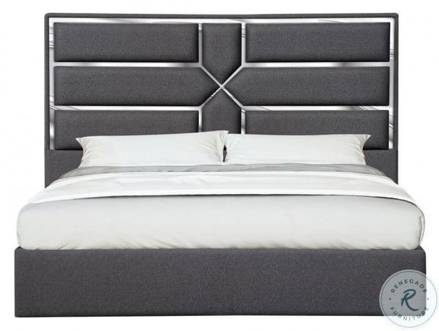 Da Vinci King Bed In Charcoal - 18730K | J&M | Home Elegance USA