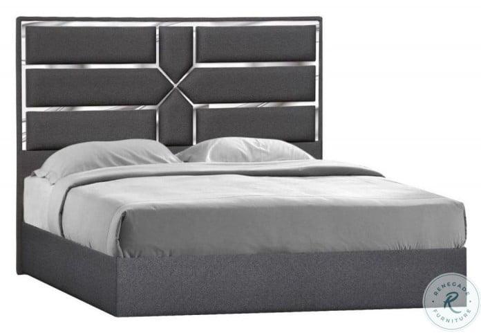 Da Vinci Queen Bed In Charcoal - 18730Q | J&M | Home Elegance USA