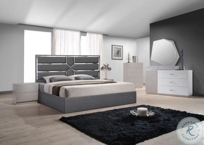Da Vinci Queen Bed In Charcoal - 18730Q | J&M | Home Elegance USA