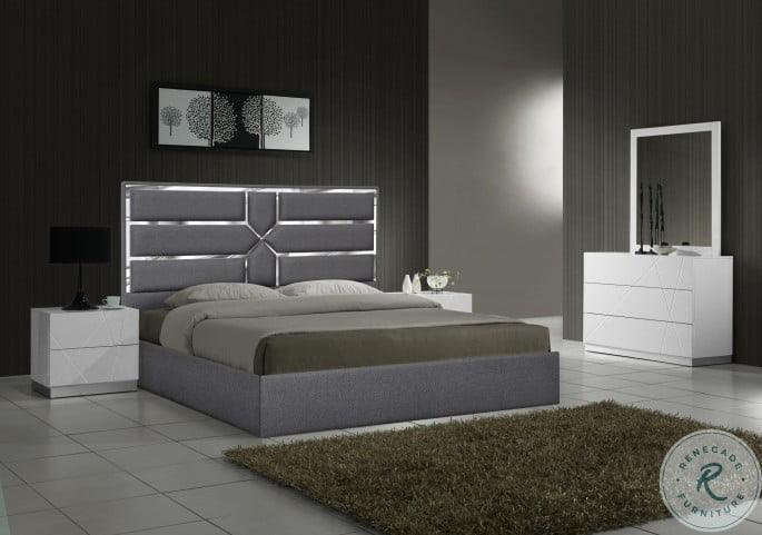 Da Vinci Queen Bed In Charcoal - 18730Q | J&M | Home Elegance USA
