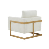 Modrest Prince Contemporary Cream & Gold Fabric Accent Chair - Home Elegance USA