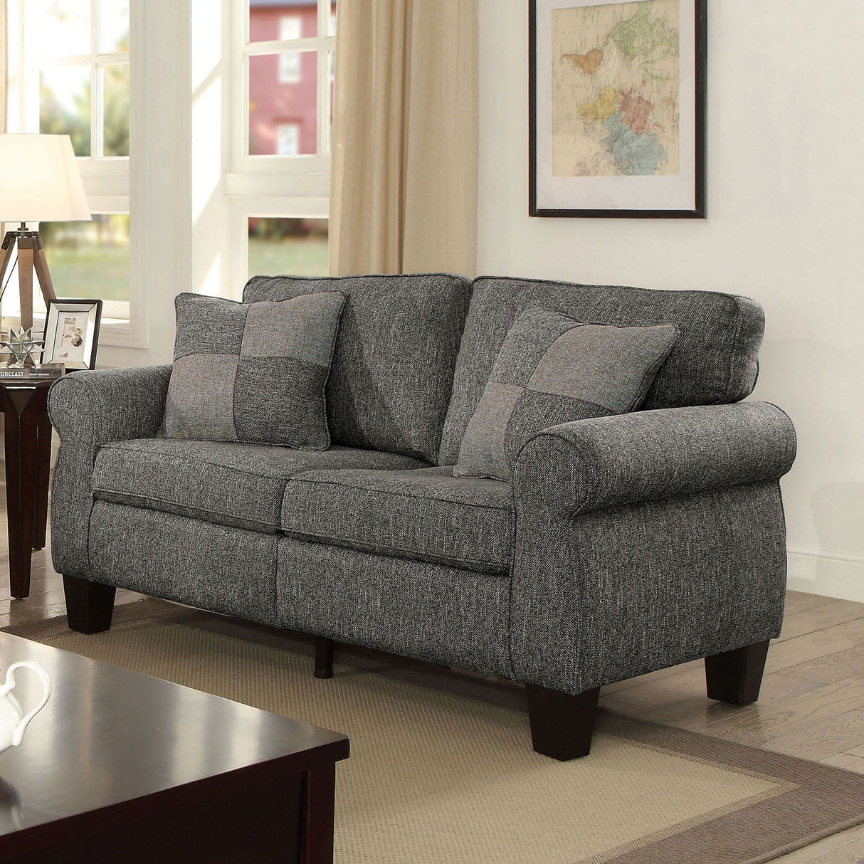 Rhian - Sofa & Loveseat - Dark Gray - Home Elegance USA