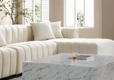 L-Shape Sectional Sofa with Deep Tufted Velvet Upholstered Right Chaise Modular Sofa  beige