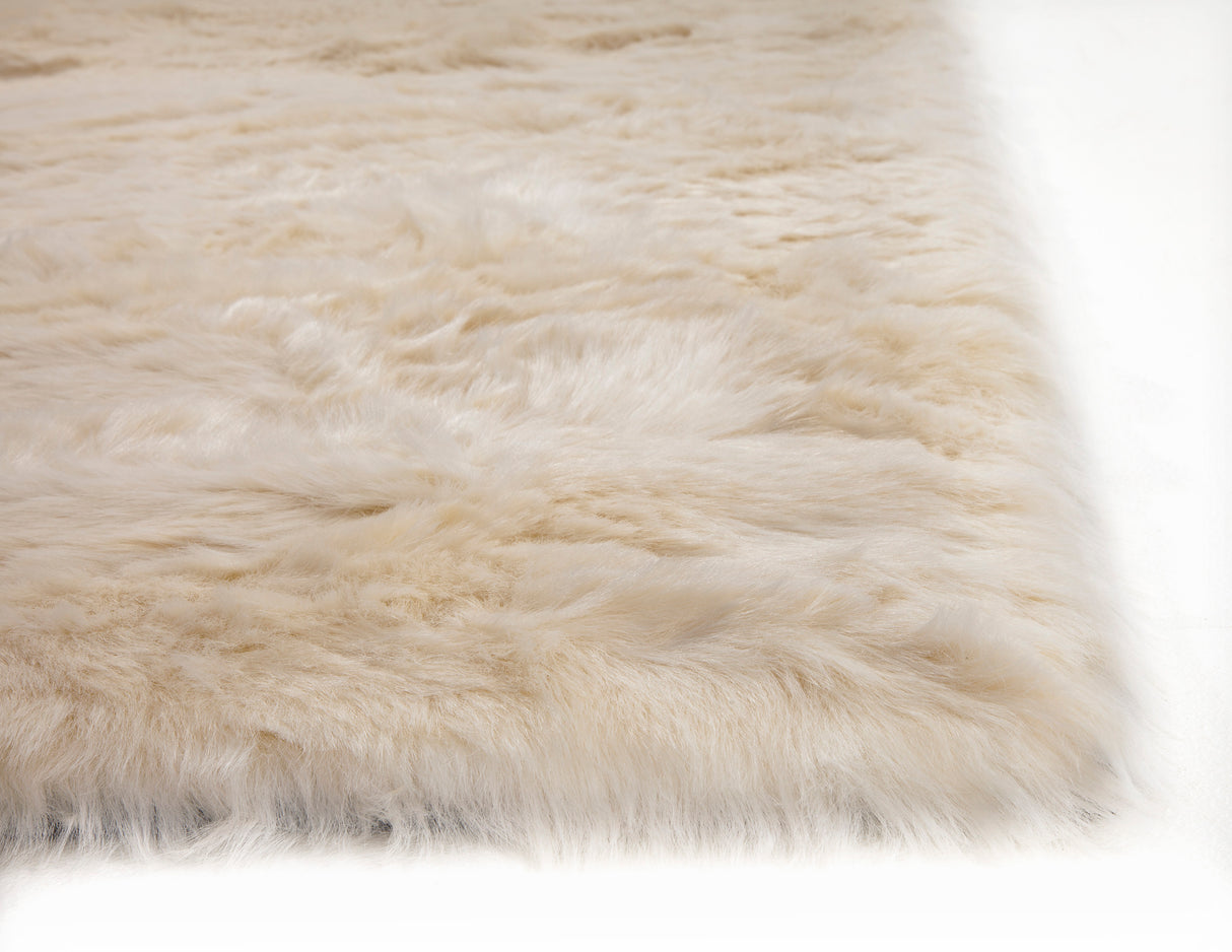 Ivory Faux Fur Area Rug 8x10