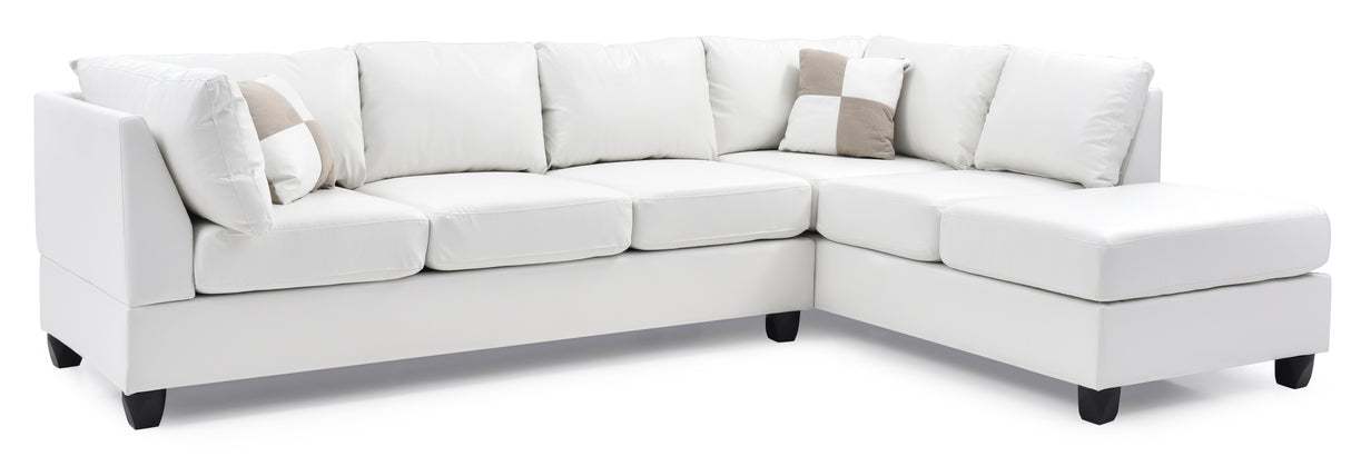 Glory Furniture Malone G647B-SC Sectional ( 3 Boxes) , WHITE - Home Elegance USA