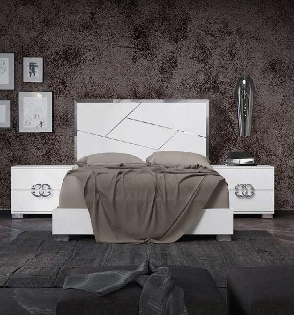 Esf Furniture - Status Italy King Bed In White - Dafnebedks